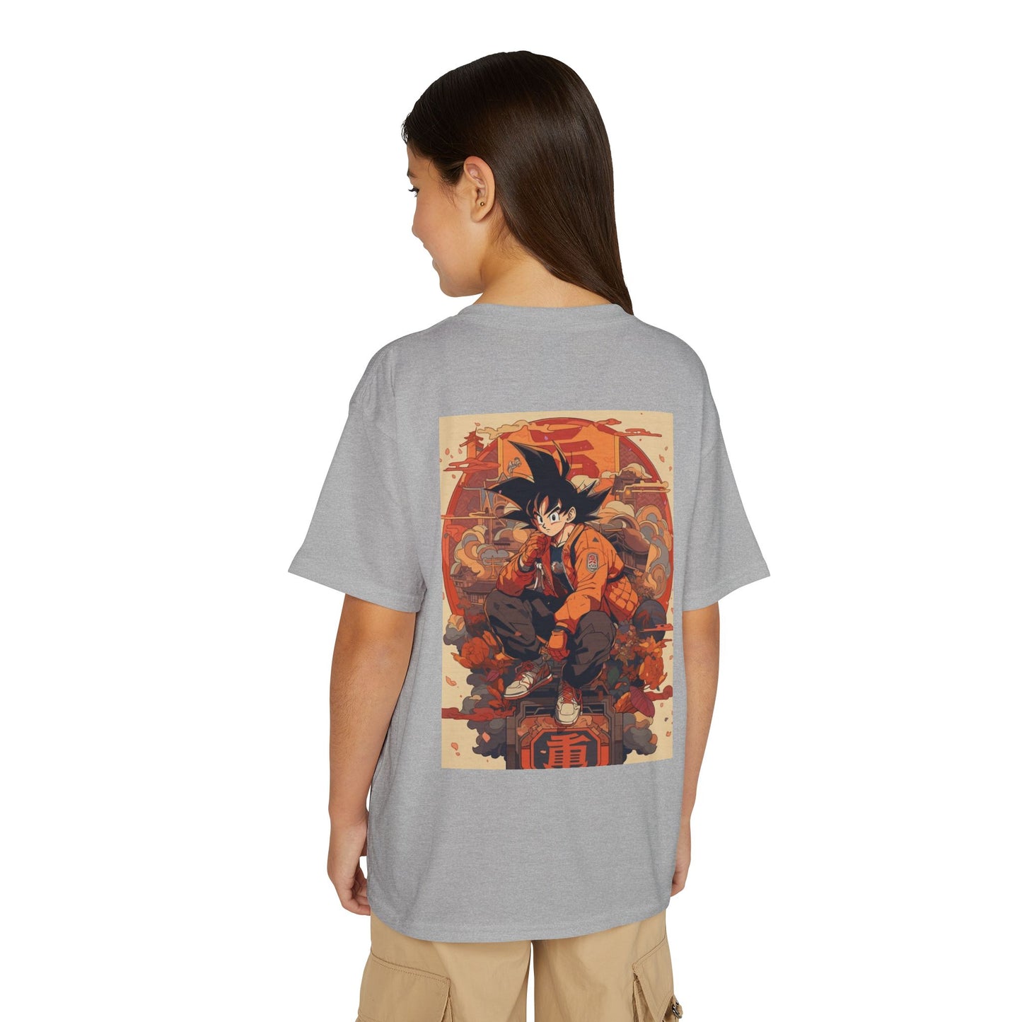 Youth Anime Goku Graphic T-Shirt — Dragon Ball Retro Poster Design
