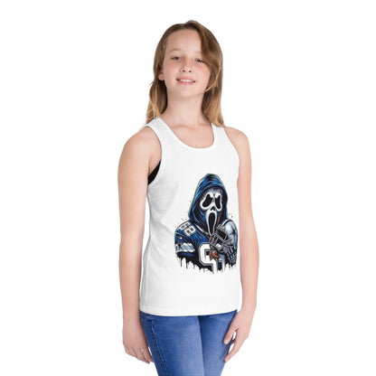 Kids Jersey Tank Top — Ghostface Football Helmet Design (Scream)