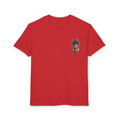 Youth Anime Goku Graphic T-Shirt — Dragon Ball Retro Poster Design