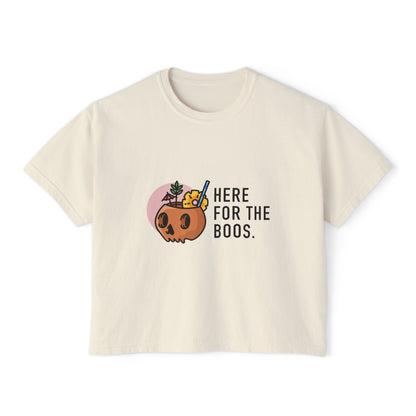 Women Halloween Pumpkin cropped boxy t-shirt