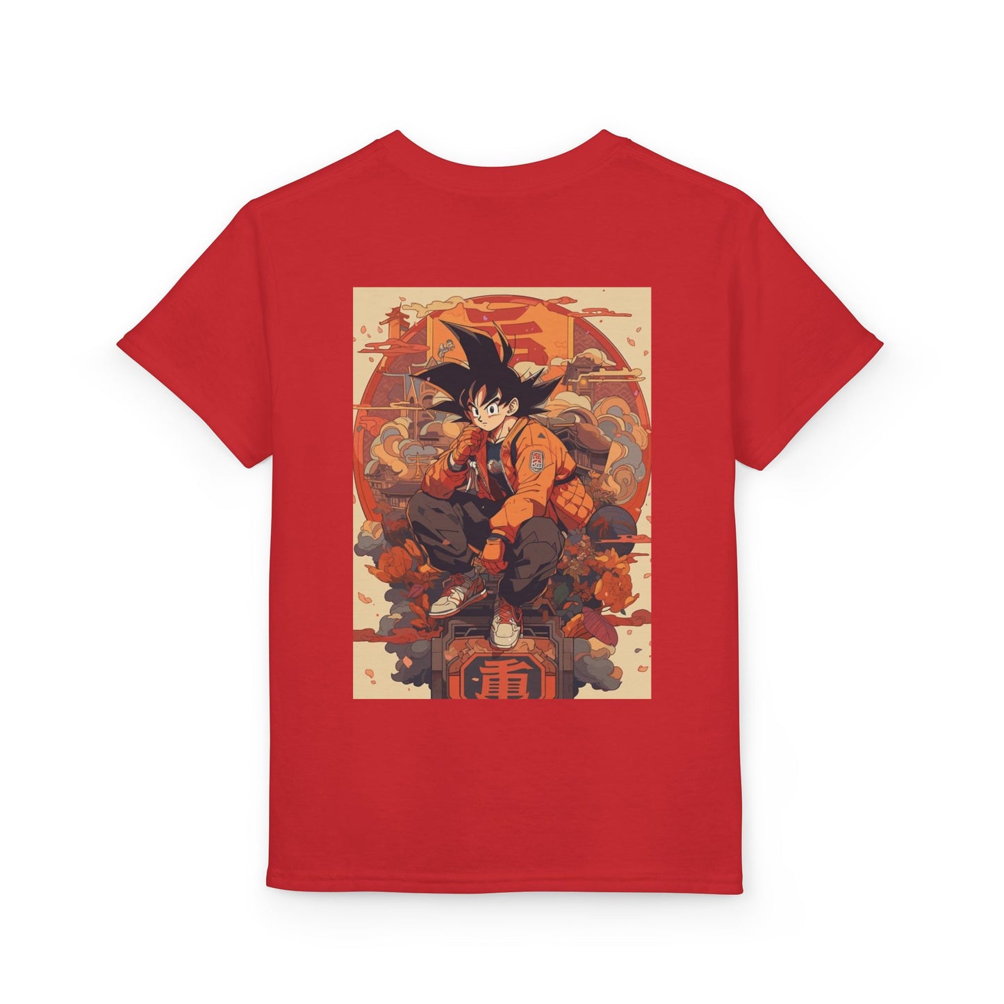 Youth Anime Goku Graphic T-Shirt — Dragon Ball Retro Poster Design