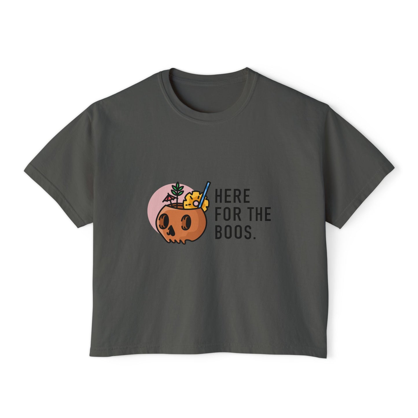 Women Halloween Pumpkin cropped boxy t-shirt
