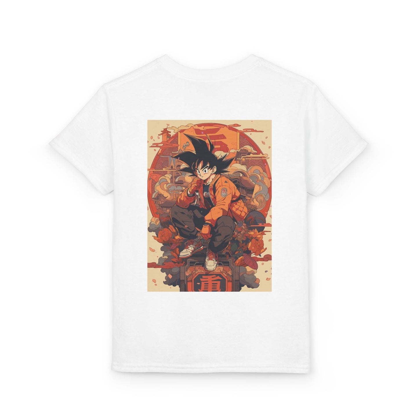 Youth Anime Goku Graphic T-Shirt — Dragon Ball Retro Poster Design