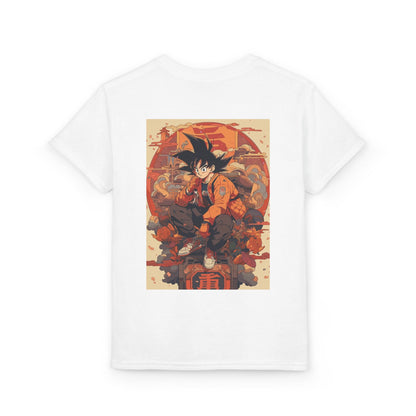 Youth Anime Goku Graphic T-Shirt — Dragon Ball Retro Poster Design