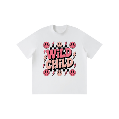 girls "wild child" Solid Crewneck T-Shirt