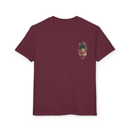 Youth Anime Goku Graphic T-Shirt — Dragon Ball Retro Poster Design