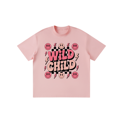 girls "wild child" Solid Crewneck T-Shirt
