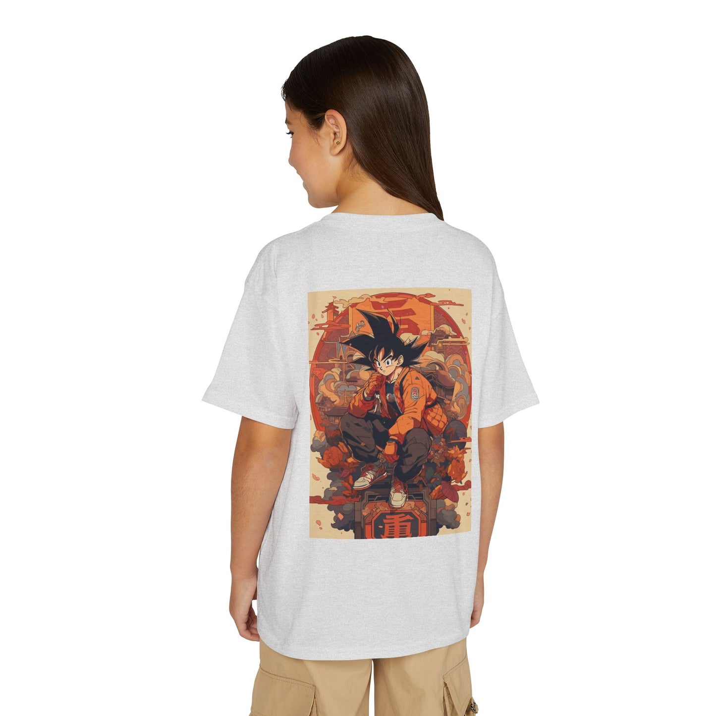 Youth Anime Goku Graphic T-Shirt — Dragon Ball Retro Poster Design