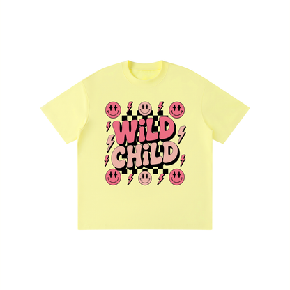 girls "wild child" Solid Crewneck T-Shirt