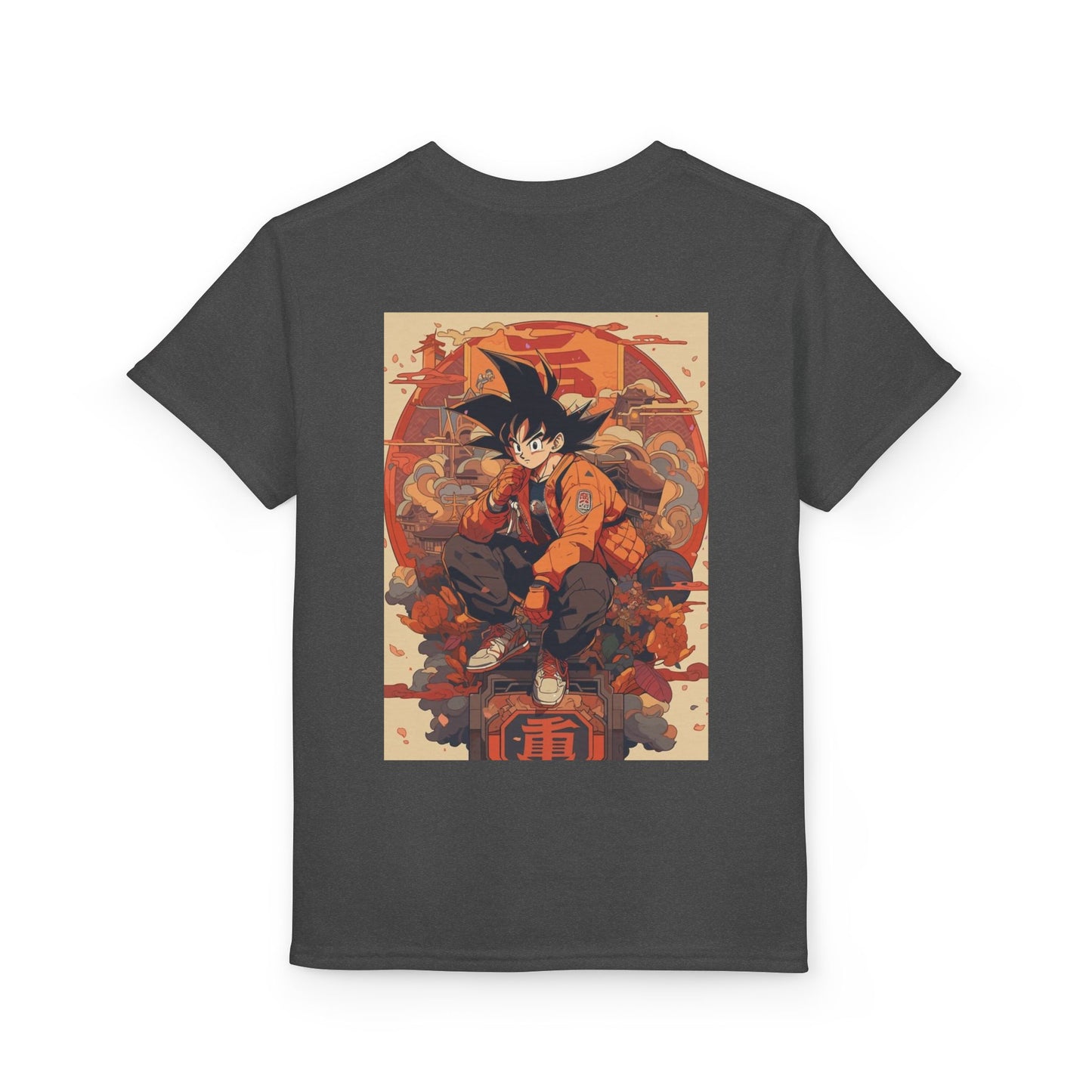 Youth Anime Goku Graphic T-Shirt — Dragon Ball Retro Poster Design
