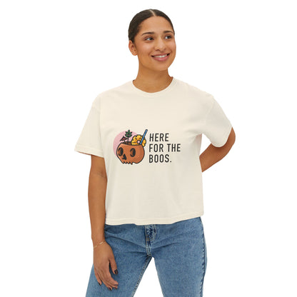 Women Halloween Pumpkin cropped boxy t-shirt