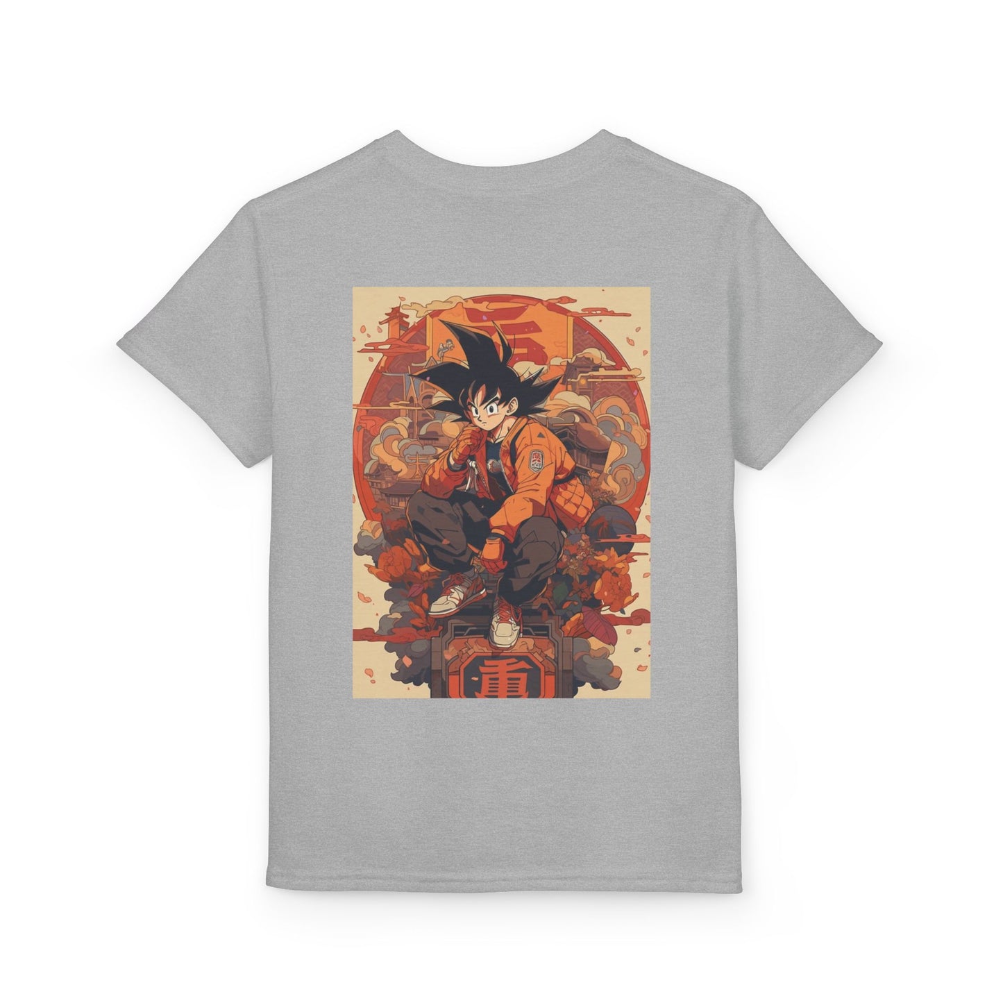 Youth Anime Goku Graphic T-Shirt — Dragon Ball Retro Poster Design