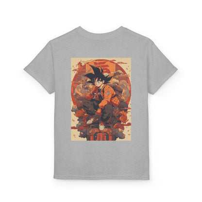 Youth Anime Goku Graphic T-Shirt — Dragon Ball Retro Poster Design
