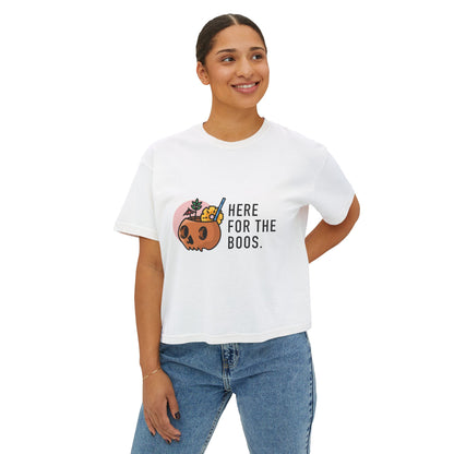 Women Halloween Pumpkin cropped boxy t-shirt