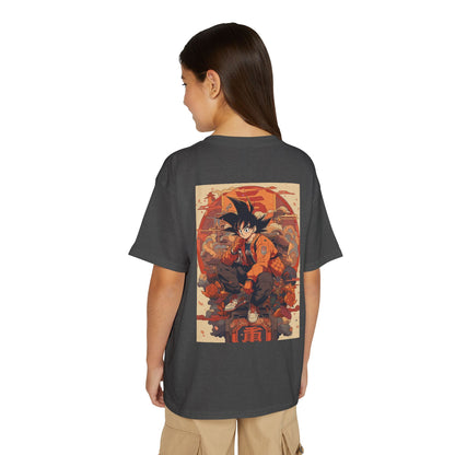 Youth Anime Goku Graphic T-Shirt — Dragon Ball Retro Poster Design