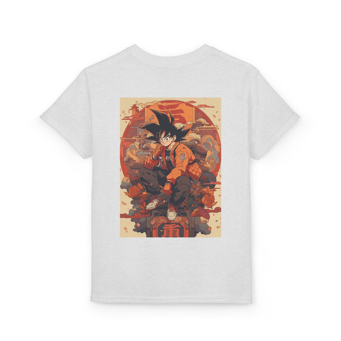 Youth Anime Goku Graphic T-Shirt — Dragon Ball Retro Poster Design