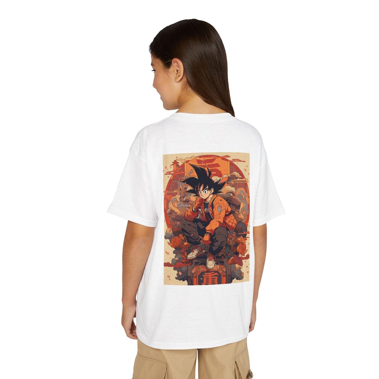 Youth Anime Goku Graphic T-Shirt — Dragon Ball Retro Poster Design