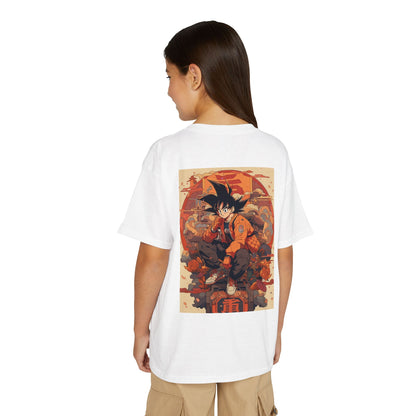 Youth Anime Goku Graphic T-Shirt — Dragon Ball Retro Poster Design