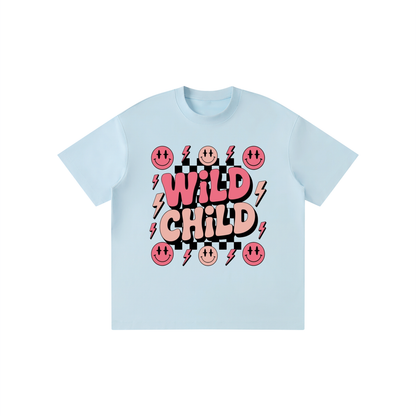 girls "wild child" Solid Crewneck T-Shirt